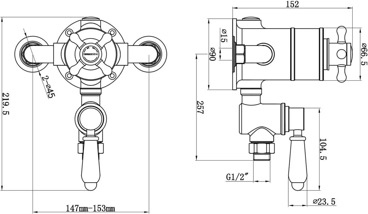 Downton T88 Single Shower Unit Outlet Twin - Image 2