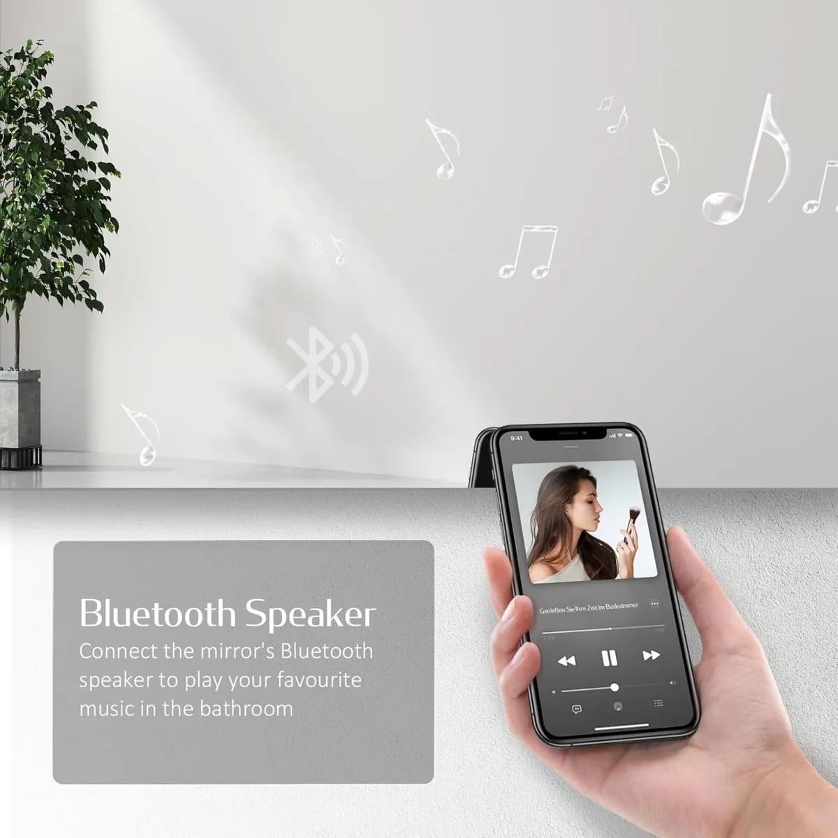 Blue Atmosphere Illuminated Bathroom Mirror with - Image 4