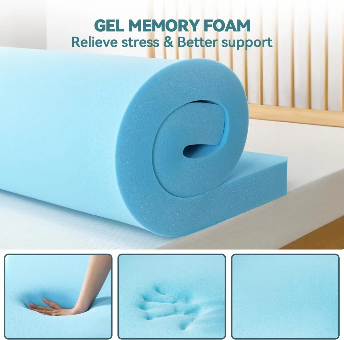 King Memory Foam Mattress Topper for Back Pain - Image 3