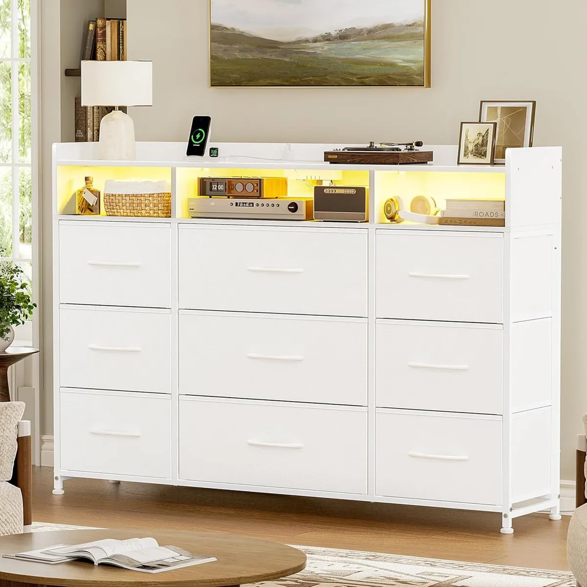 Chest of Drawers with Charging Station and LED - Image 1