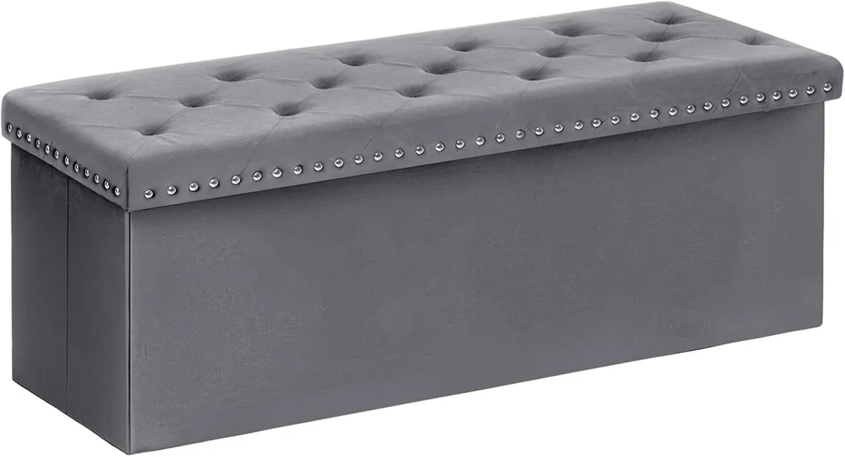 Ottoman Storage Box Folding Tufted Ottomans with - Image 1