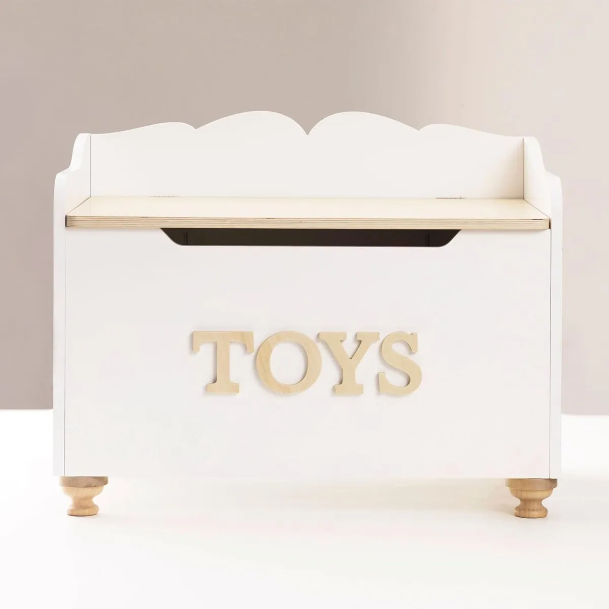 - Kids Toy Box for Toys White Wooden Storage with - Image 2