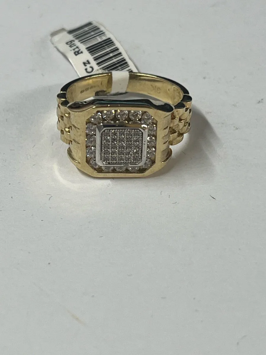 9k gold Cz ‘Rolex’ ring - Image 1