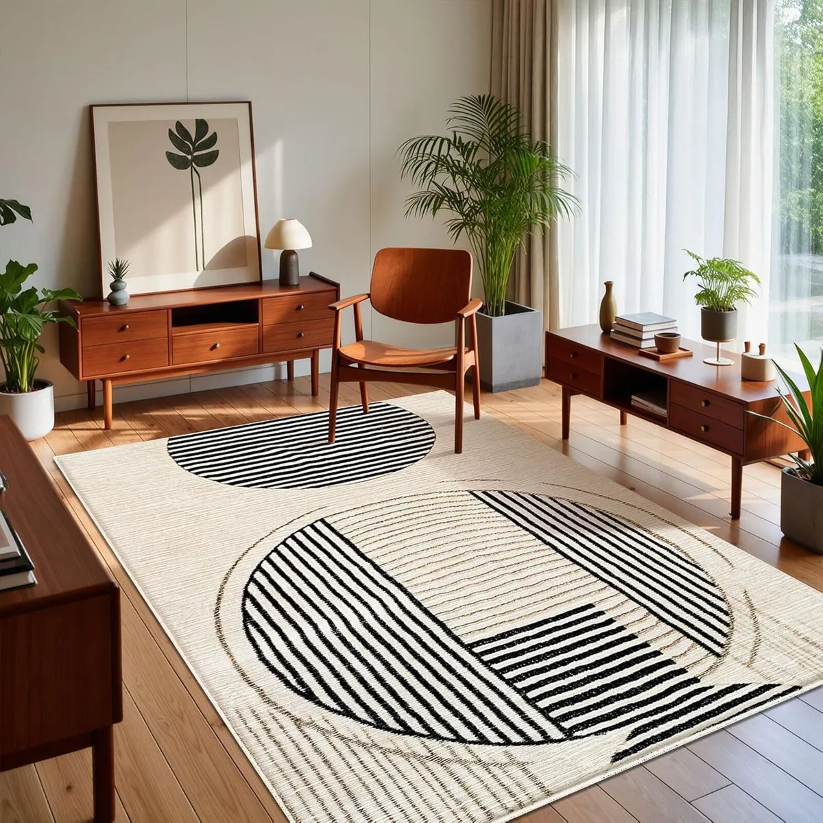 Washable Rugs Living Room 160x200cm Soft Geometric - Image 2