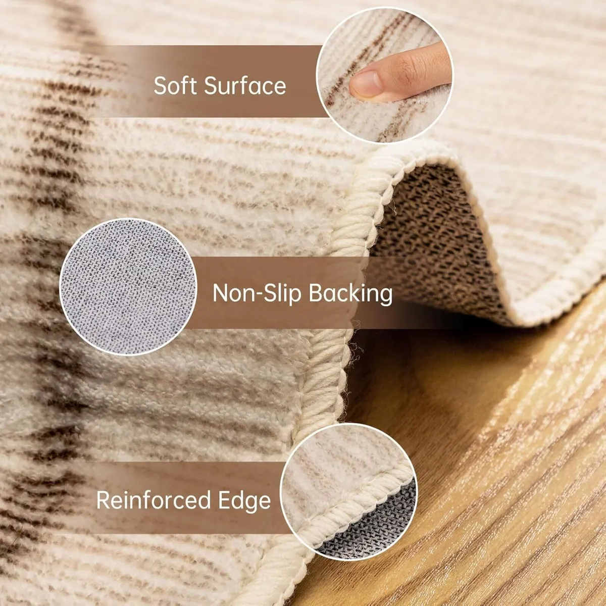 Washable Rugs Living Room 160x200cm Soft Geometric - Image 3