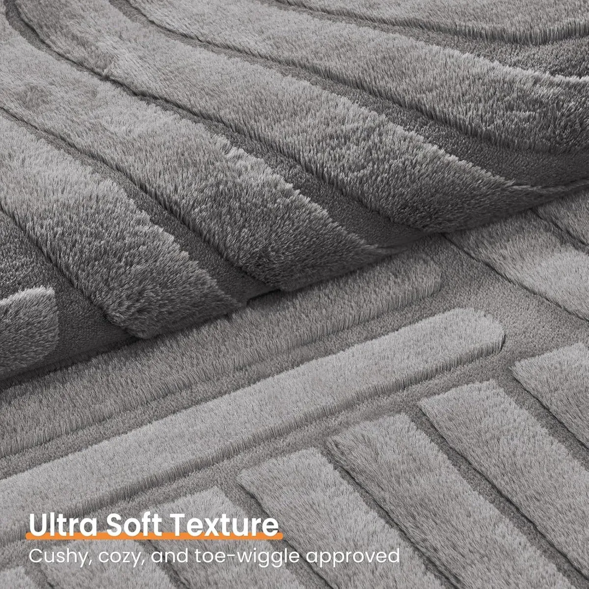 Washable Living Room Rugs Grey Non Slip Area Rug - Image 2