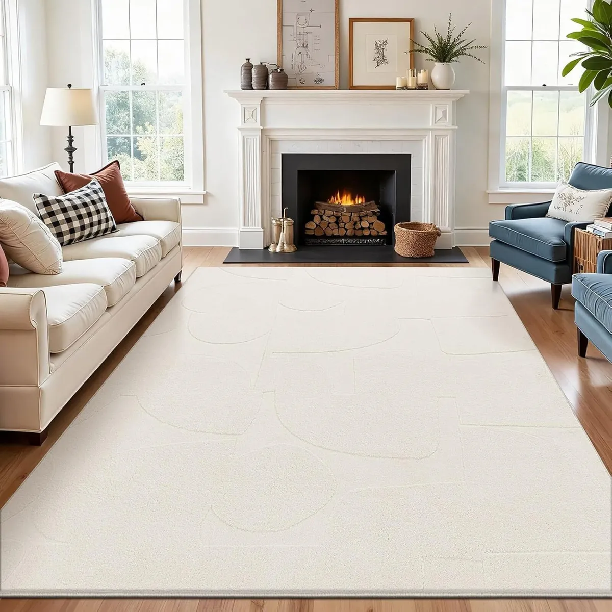 Large Living Room Rug 200x280 cm Washable Area - Image 1