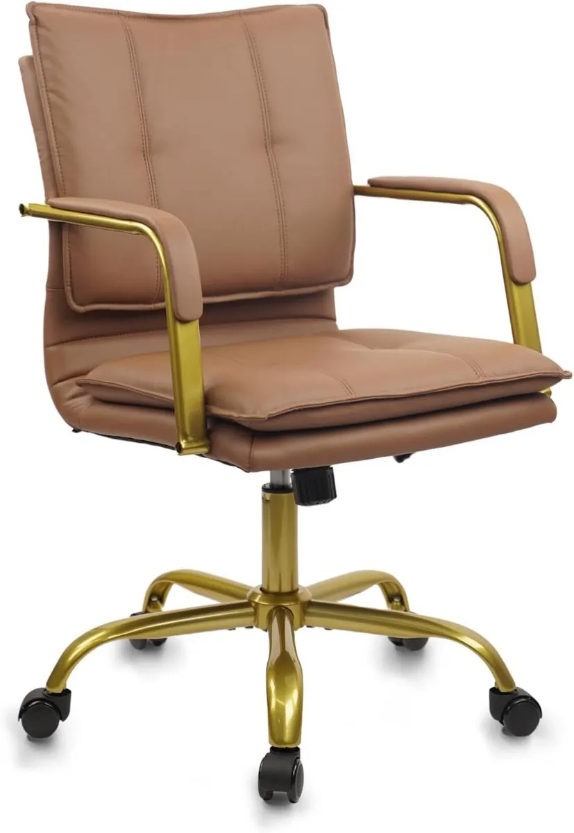 Leather Home Office Chair Adjustable Height - Image 1