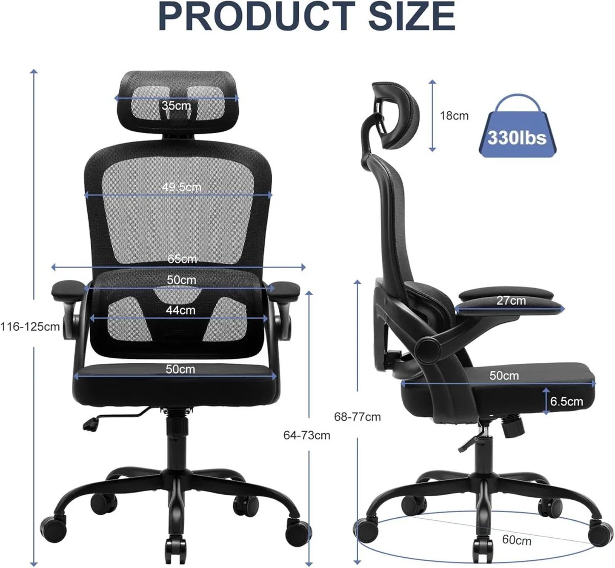 Ergonomic Office Chair with 3D Armrests Adjustable - Image 2