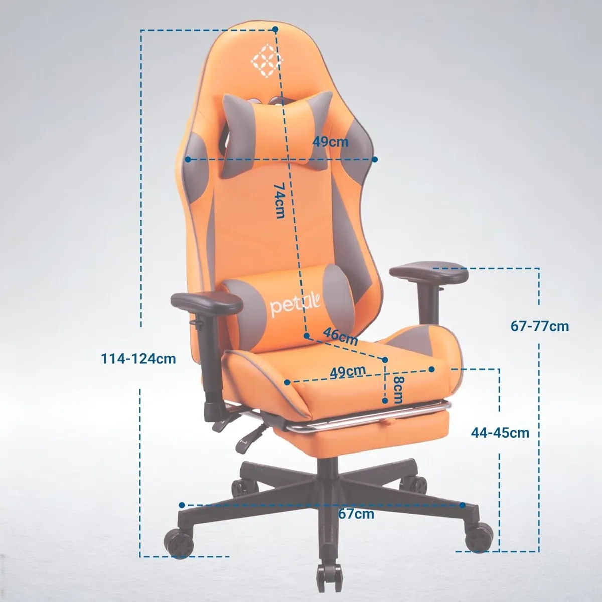 Ergonomic reclining seat with footrest adjustable - Image 3