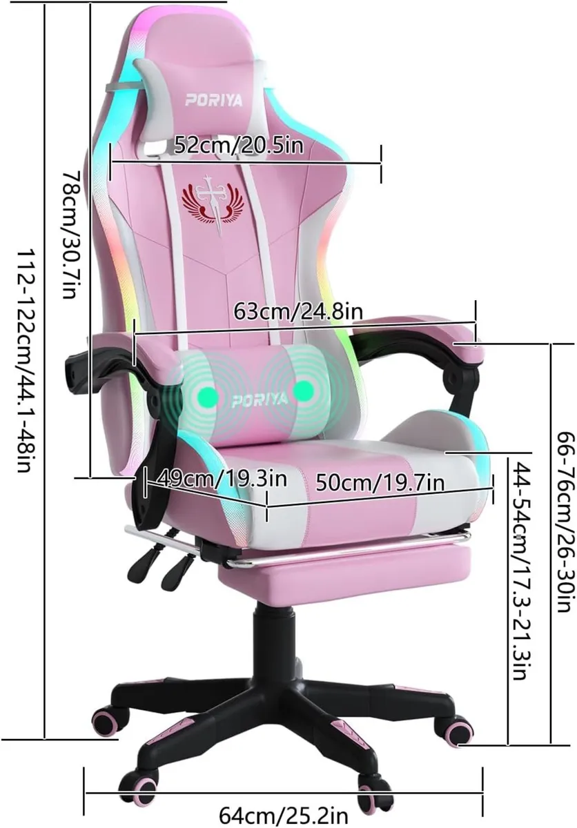 Gaming Chair with Adjustable Backrest Ergonomic - Image 2