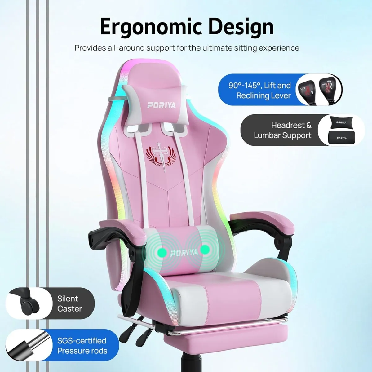 Gaming Chair with Adjustable Backrest Ergonomic - Image 3