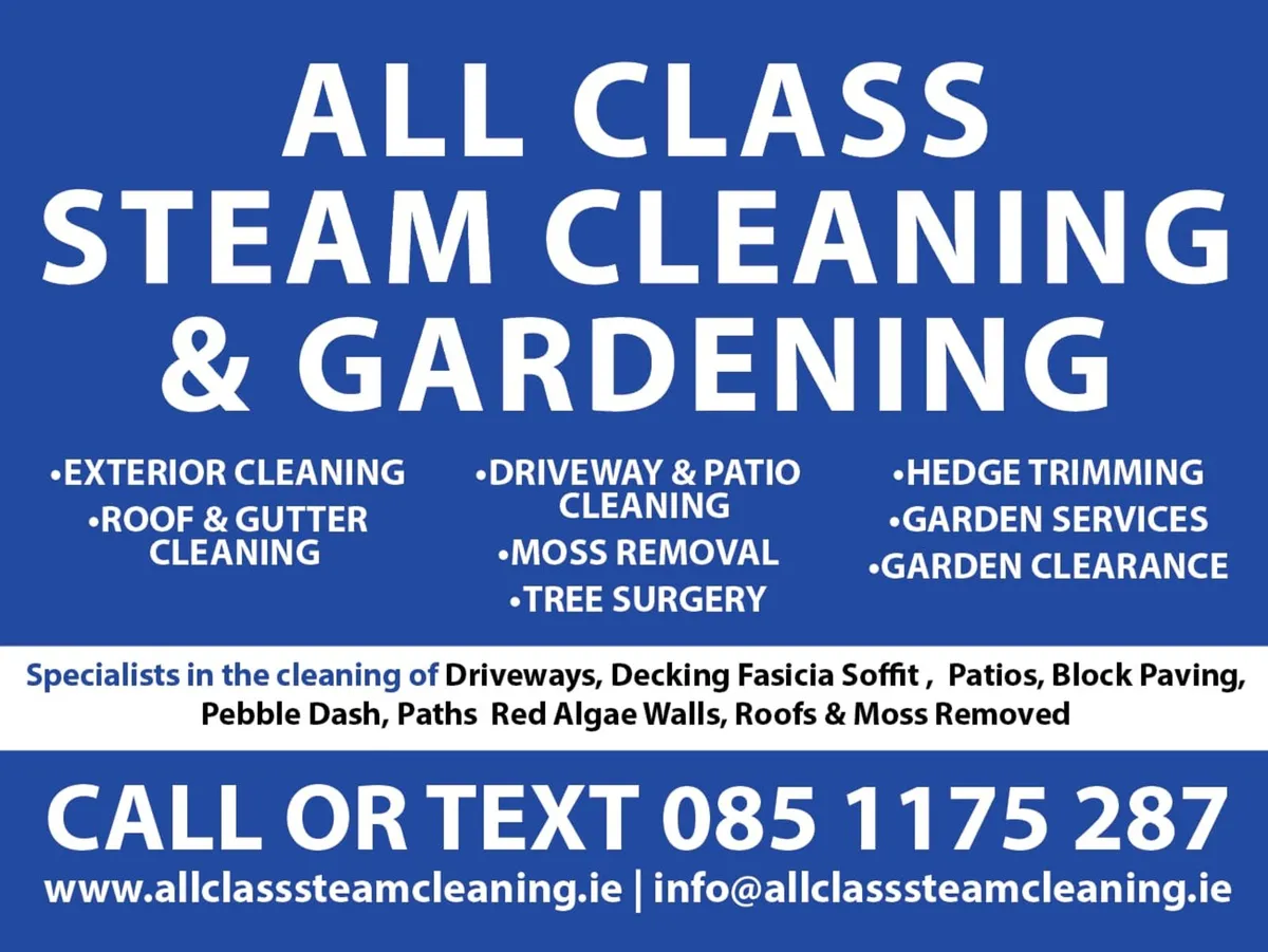 All class steam cleaning and garden service