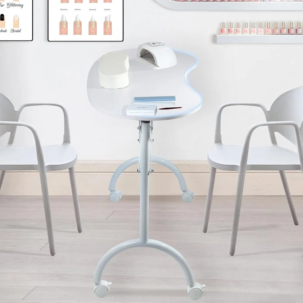 Protable Nail Desk with Drawer Foldable Manicure - Image 2