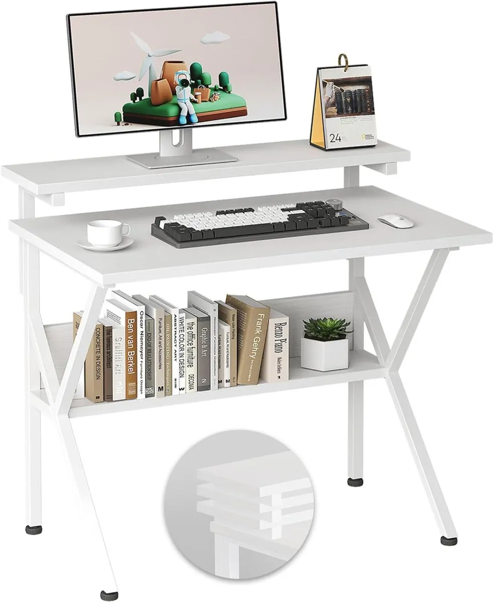 70 x 48 cm Desk Small Computer for Spaces Gaming - Image 1