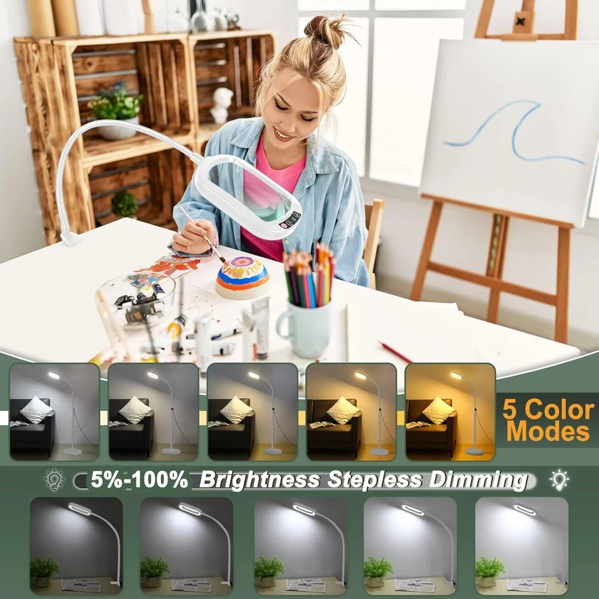 10X Rectangular Magnifying Glass with Light and - Image 4