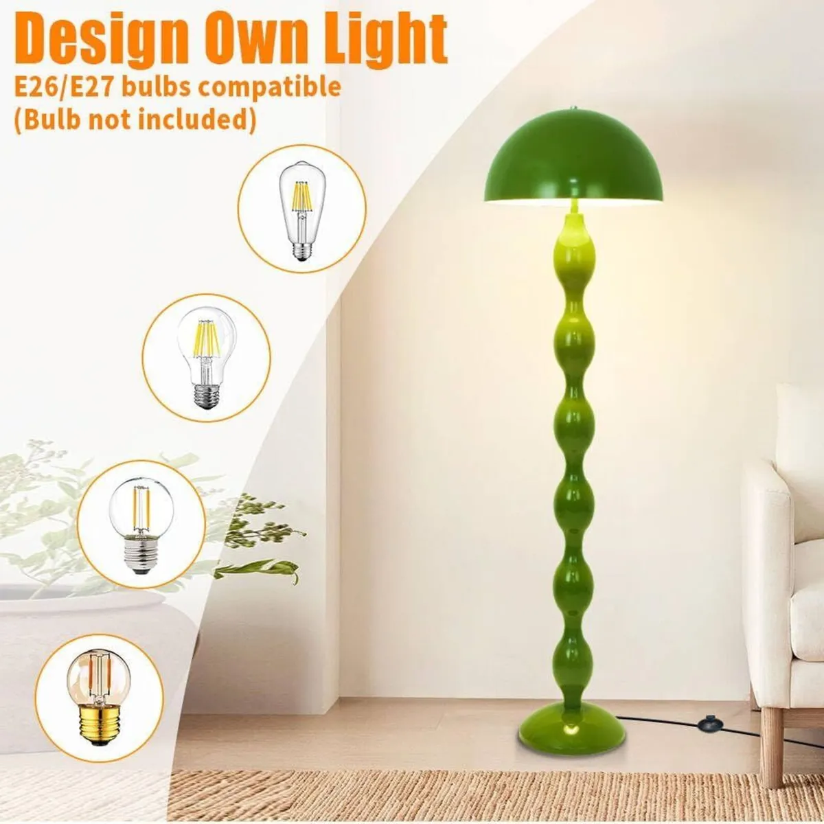 Green Floor Lamp Vintage Lamps for Living Room - Image 4