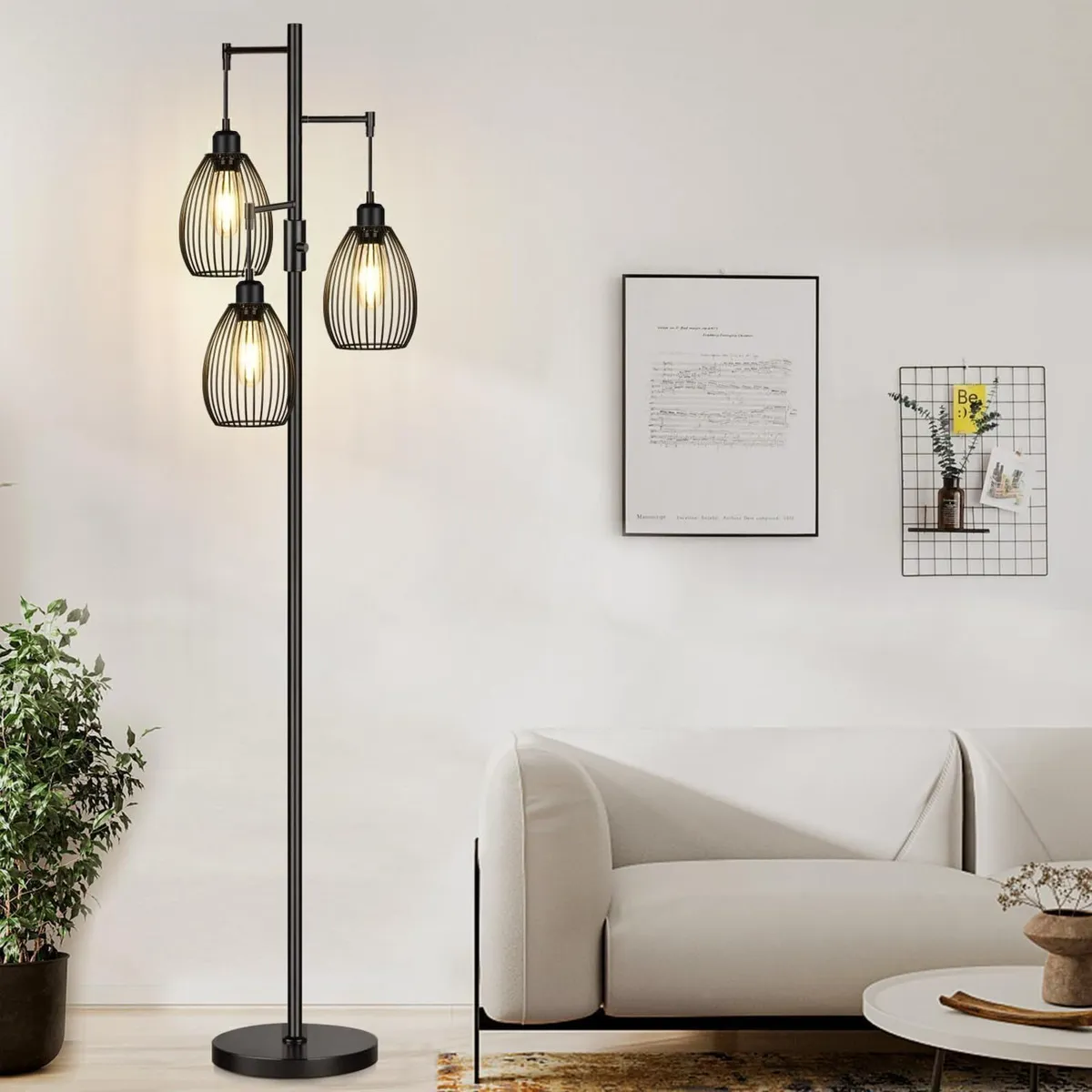 Dimmable Floor Lamp 3 x 800LM LED Edison Bulbs - Image 1