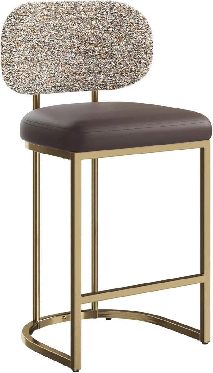 Bar Stools Set Counter Chairs with Backs 63CM - Image 1