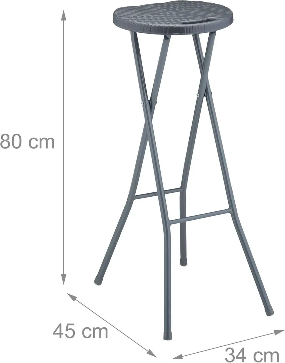 Barstool 2X Set Weave Design Folding Garden Stool - Image 3