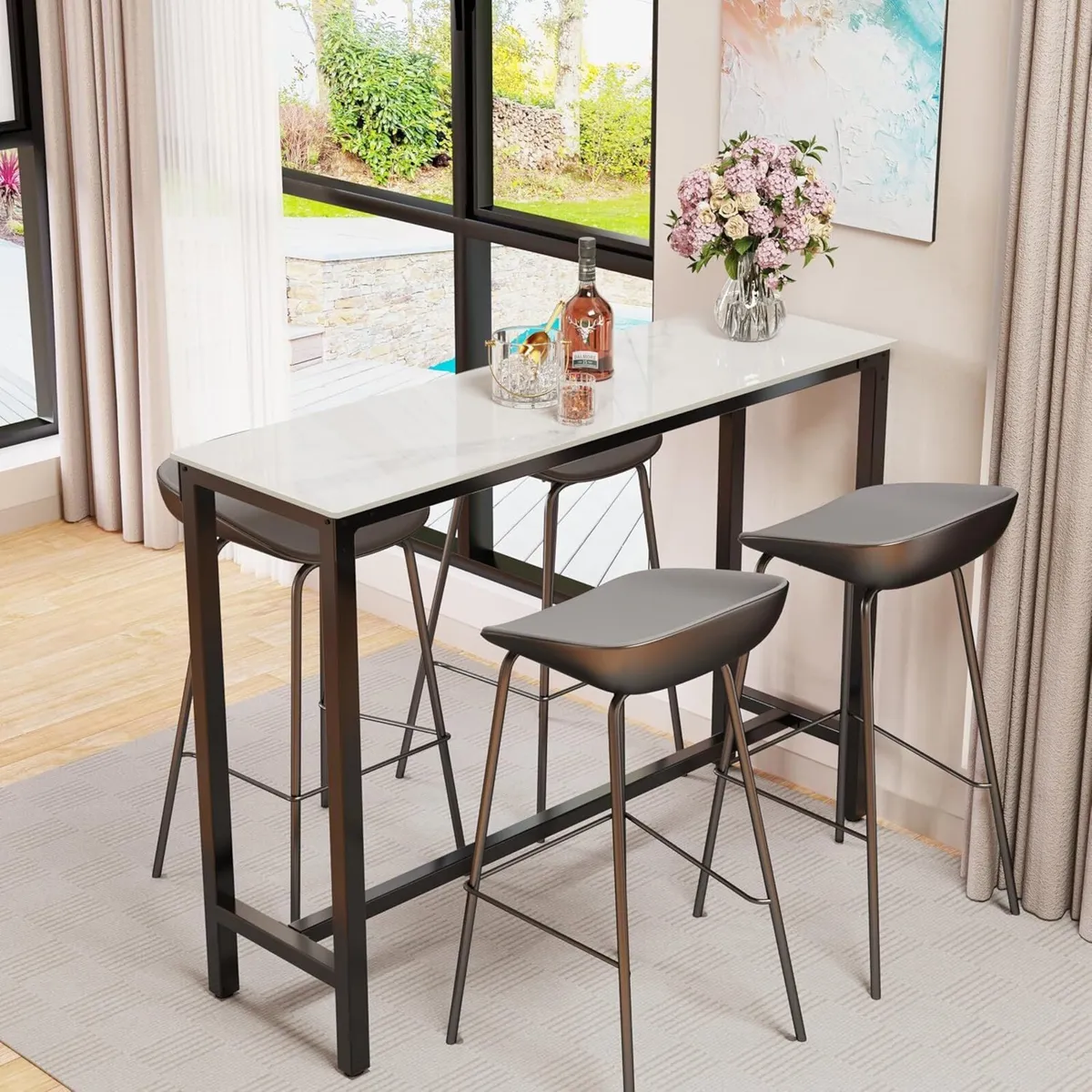 Bar Table Rectangle Sintered Stone: 120cm Long - Image 1