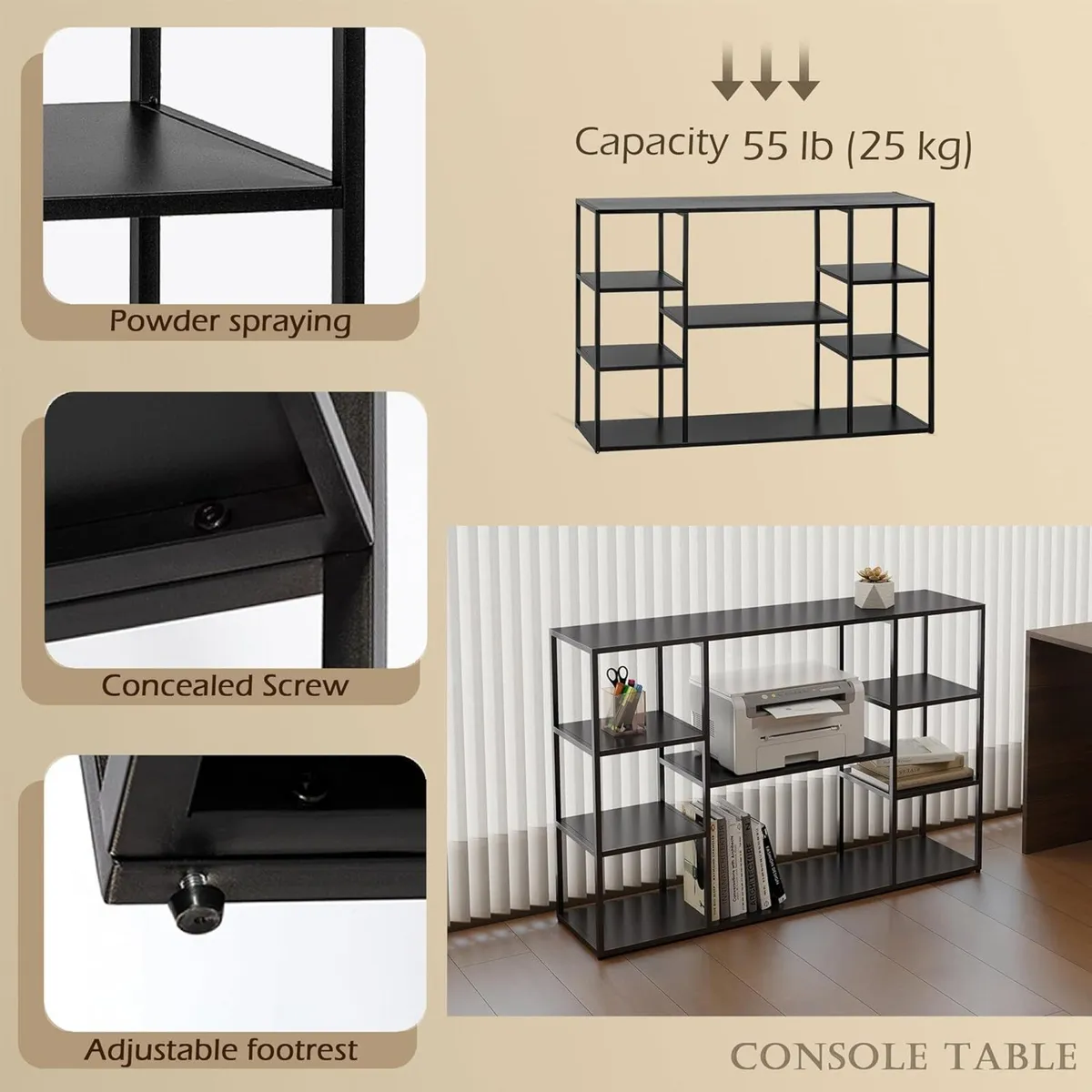 120cm Long Sofa Console Table Narrow Modern - Image 4