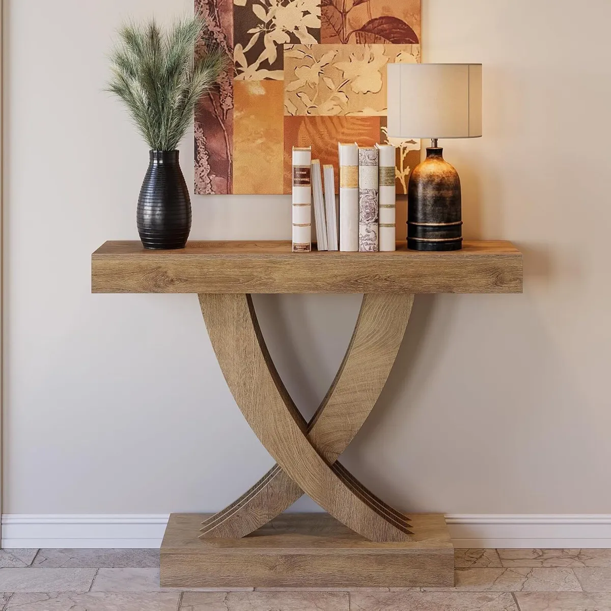 43.3 Inch Entryway Table Farmhouse Wooden Console - Image 1