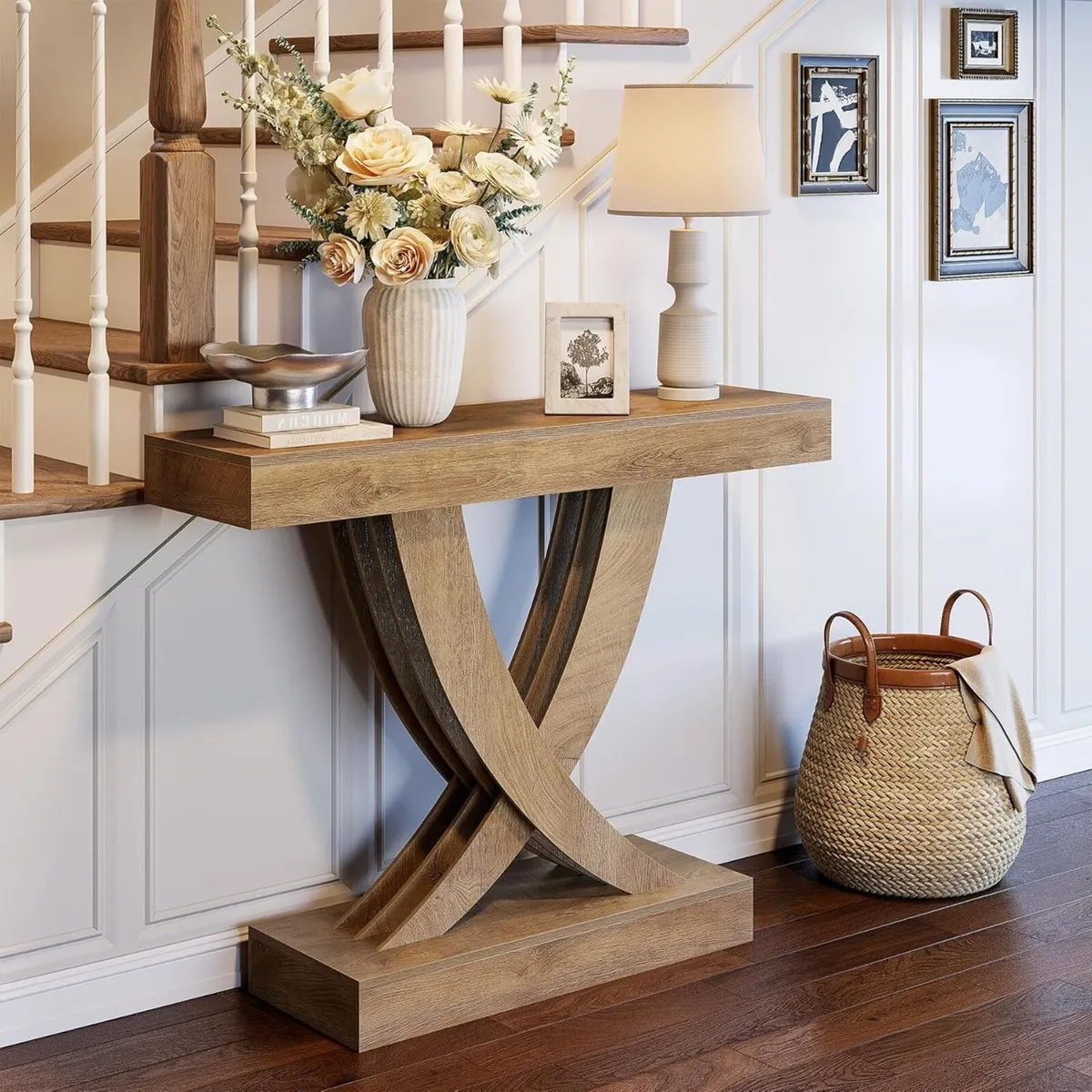 43.3 Inch Entryway Table Farmhouse Wooden Console - Image 3