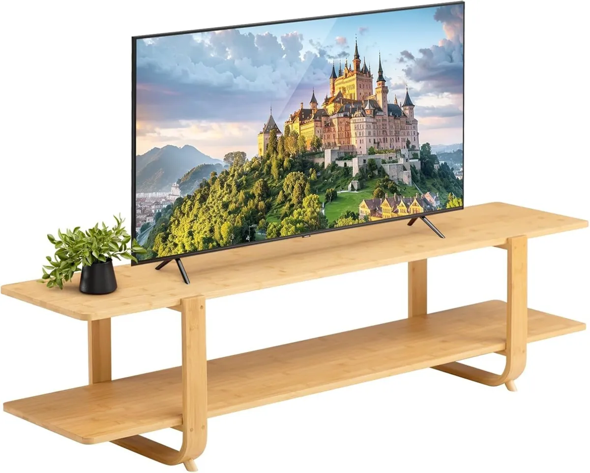 Low TV Table Bench 140cm Small Cabinet 2-Tier - Image 1