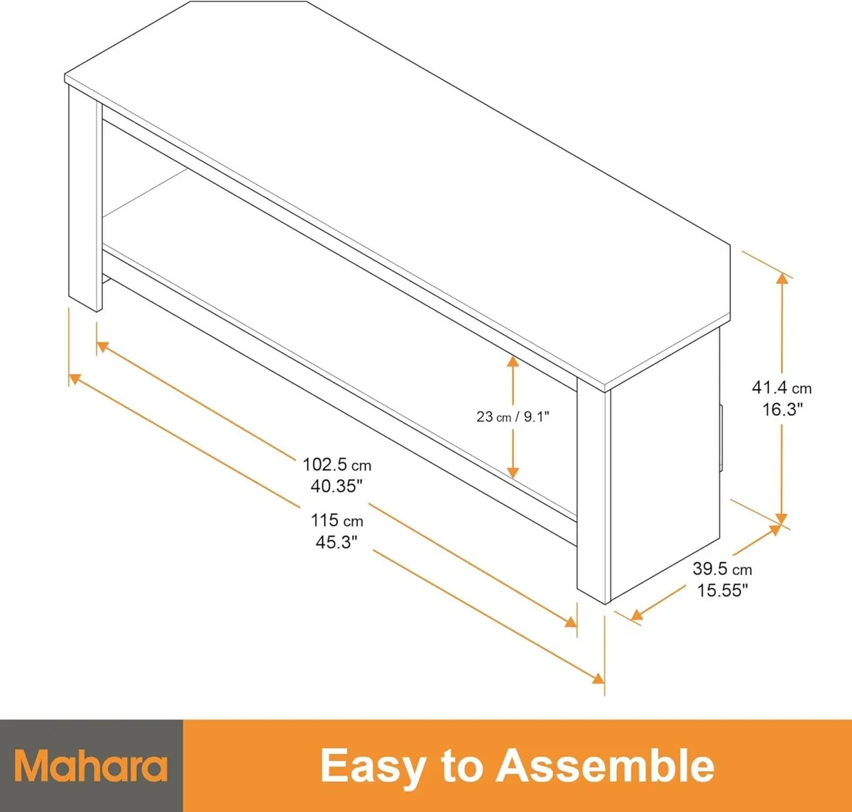 Black Corner TV Stand - Oak Effect unit for up to - Image 3