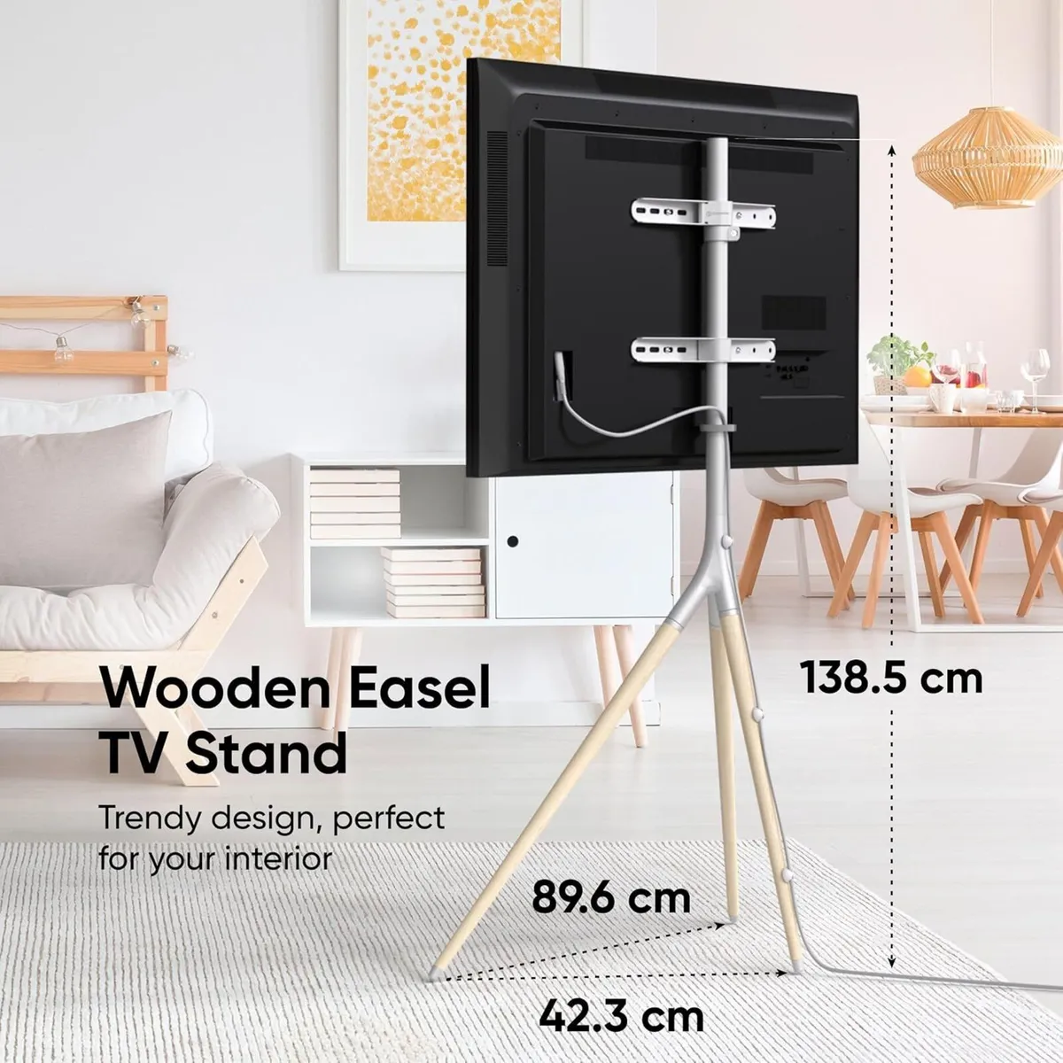 Tripod TV Stand Swivel for 32-65 Inch Screen - Image 2