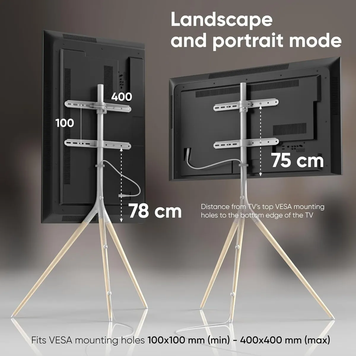 Tripod TV Stand Swivel for 32-65 Inch Screen - Image 4