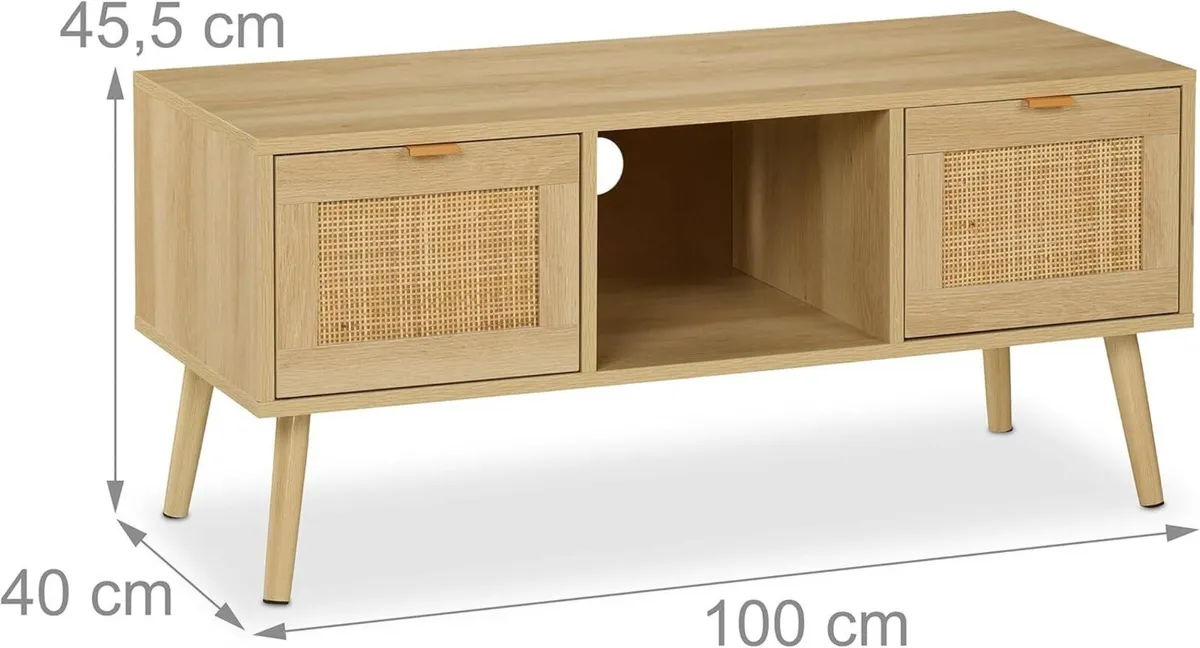 TV Stand Rattan Design Cabinet for Television up - Image 3