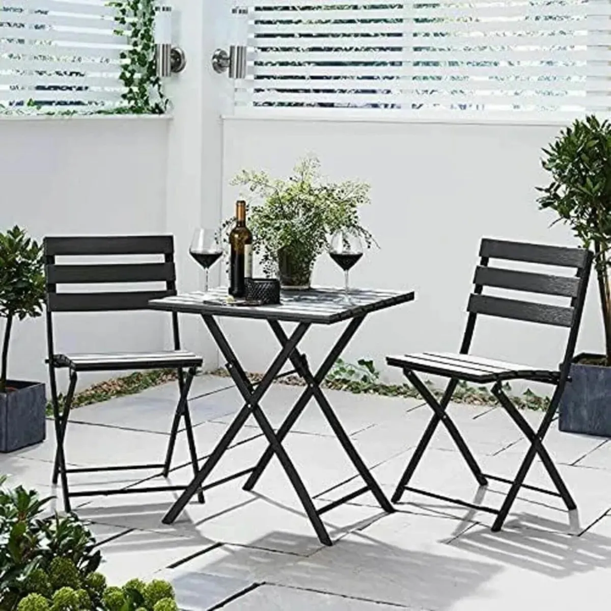 Table And Chair Set Solback Garden Bistro Folding - Image 1