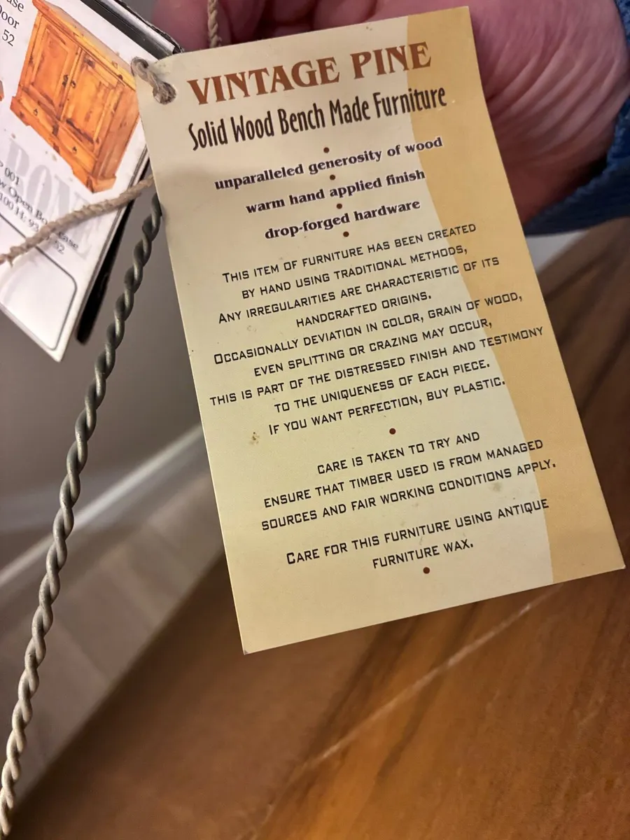 Vintage pine solid wood mirror - Image 3