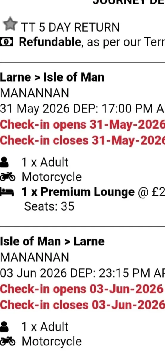 TT Isle of Man ticket - Image 2