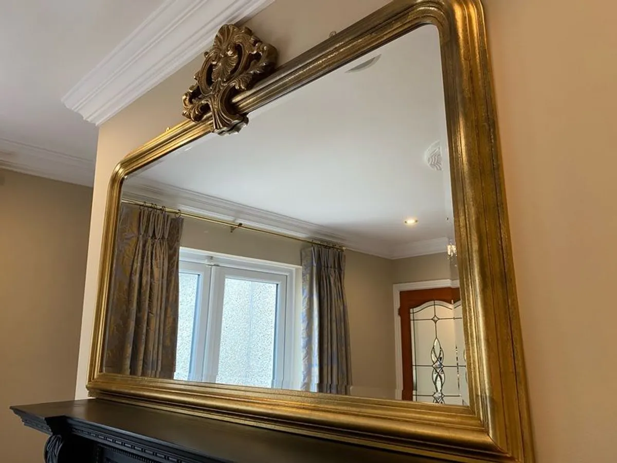 Antique Gilt Over Mantel Mirror - Image 3