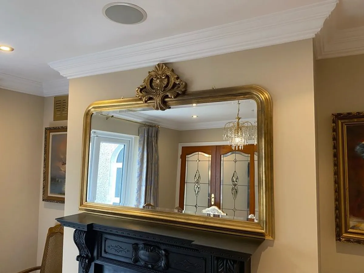 Antique Gilt Over Mantel Mirror - Image 1