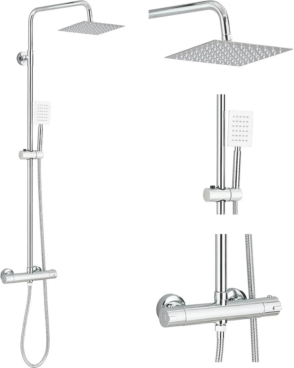 Bathroom Thermostatic Shower Mixer Set Handheld - Image 2