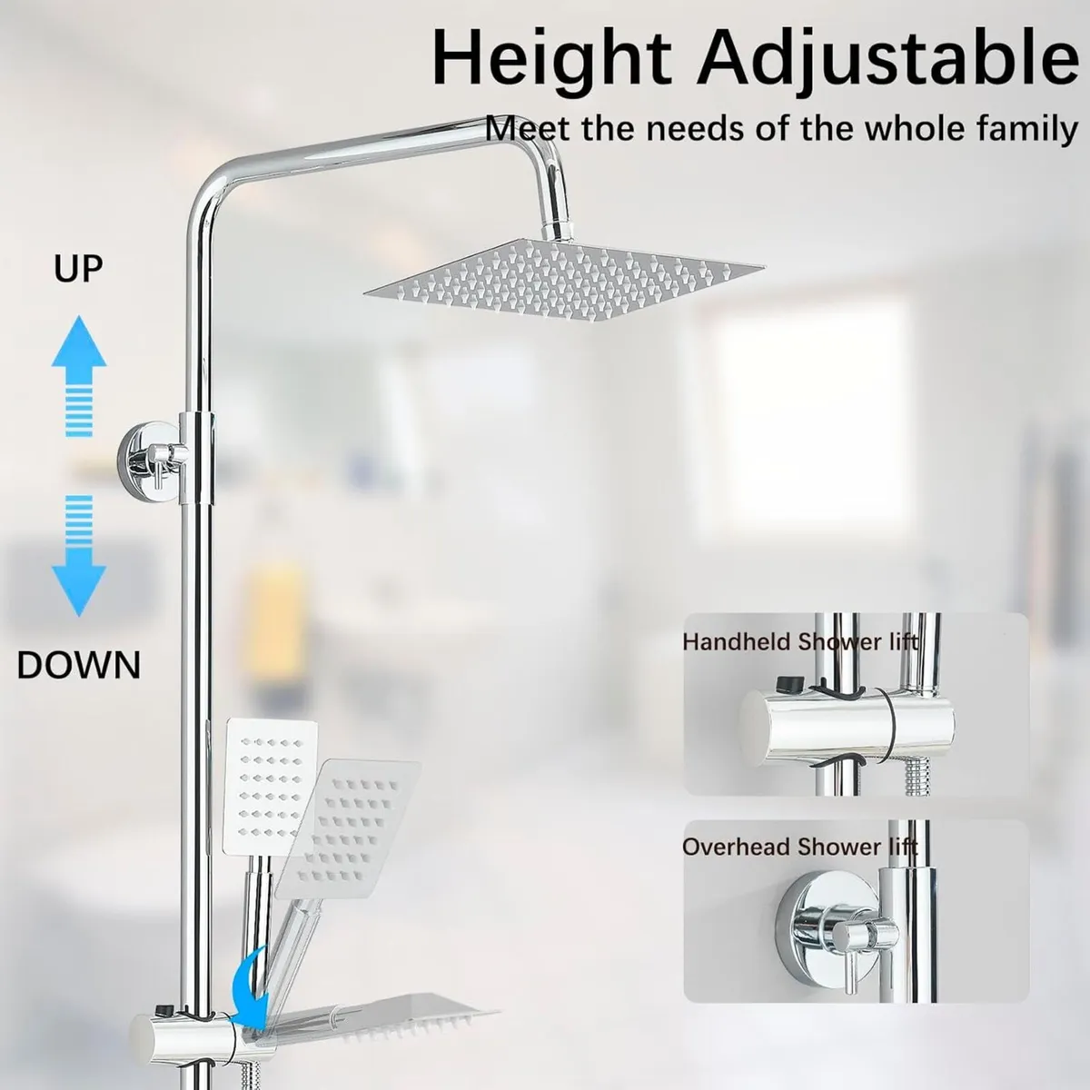 Bathroom Thermostatic Shower Mixer Set Handheld - Image 4
