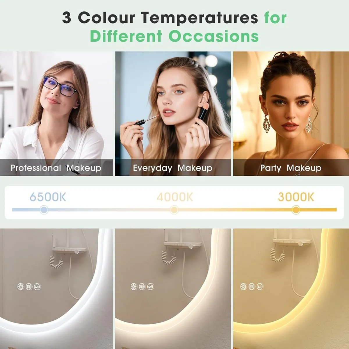 Irregular Bathroom Mirror with LED Lights - Image 4