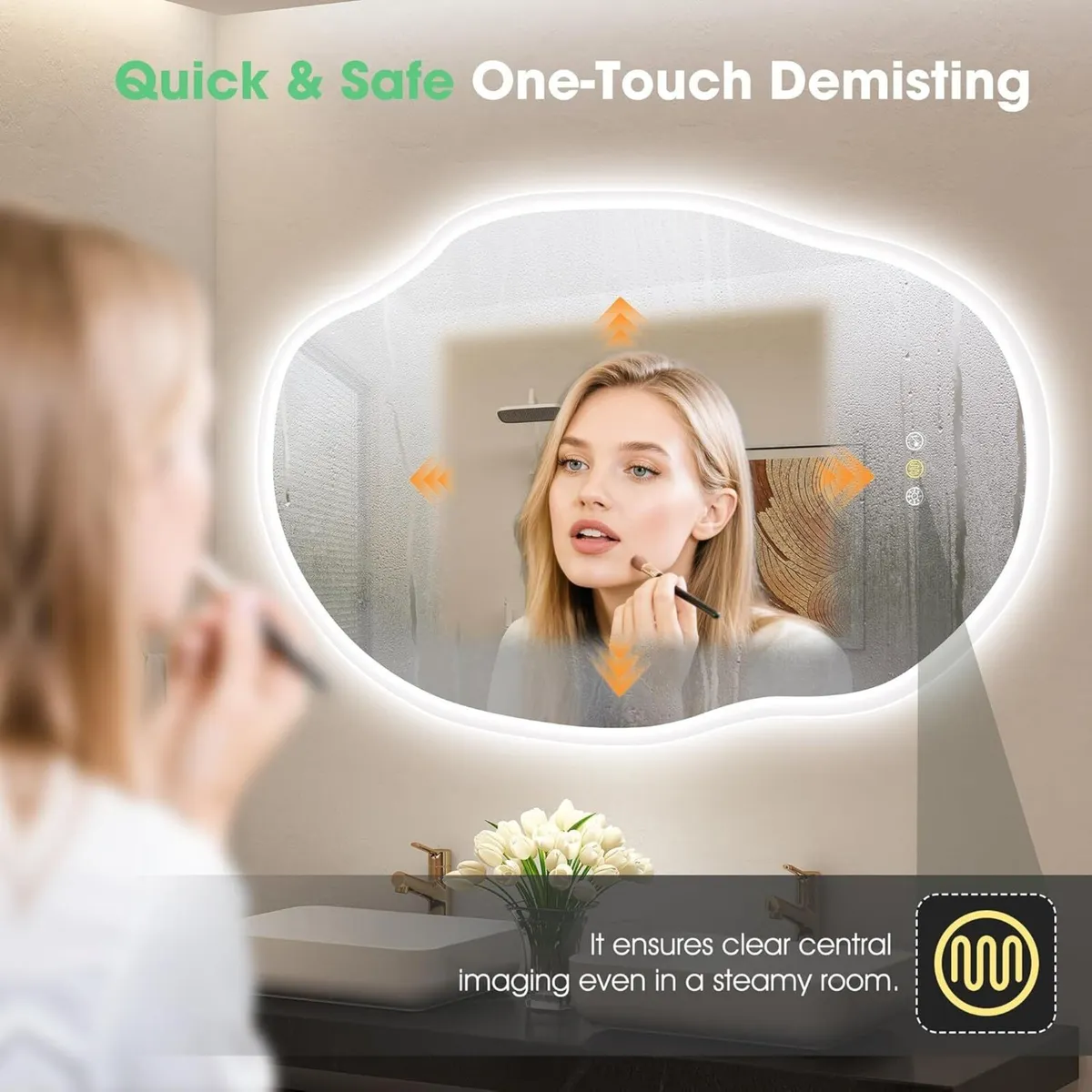 Irregular Bathroom Mirror with LED Lights - Image 3