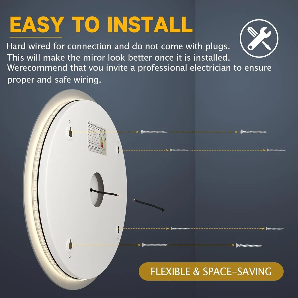 600x600mm Round Illuminated LED Light Bathroom - Image 4