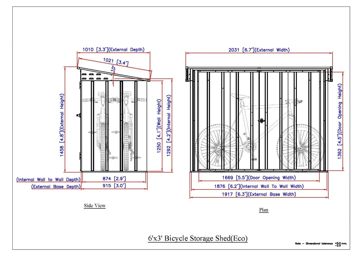 2 🚲 CoolaLiving 6×3 Steel Bicycle Store Sheds - Image 4