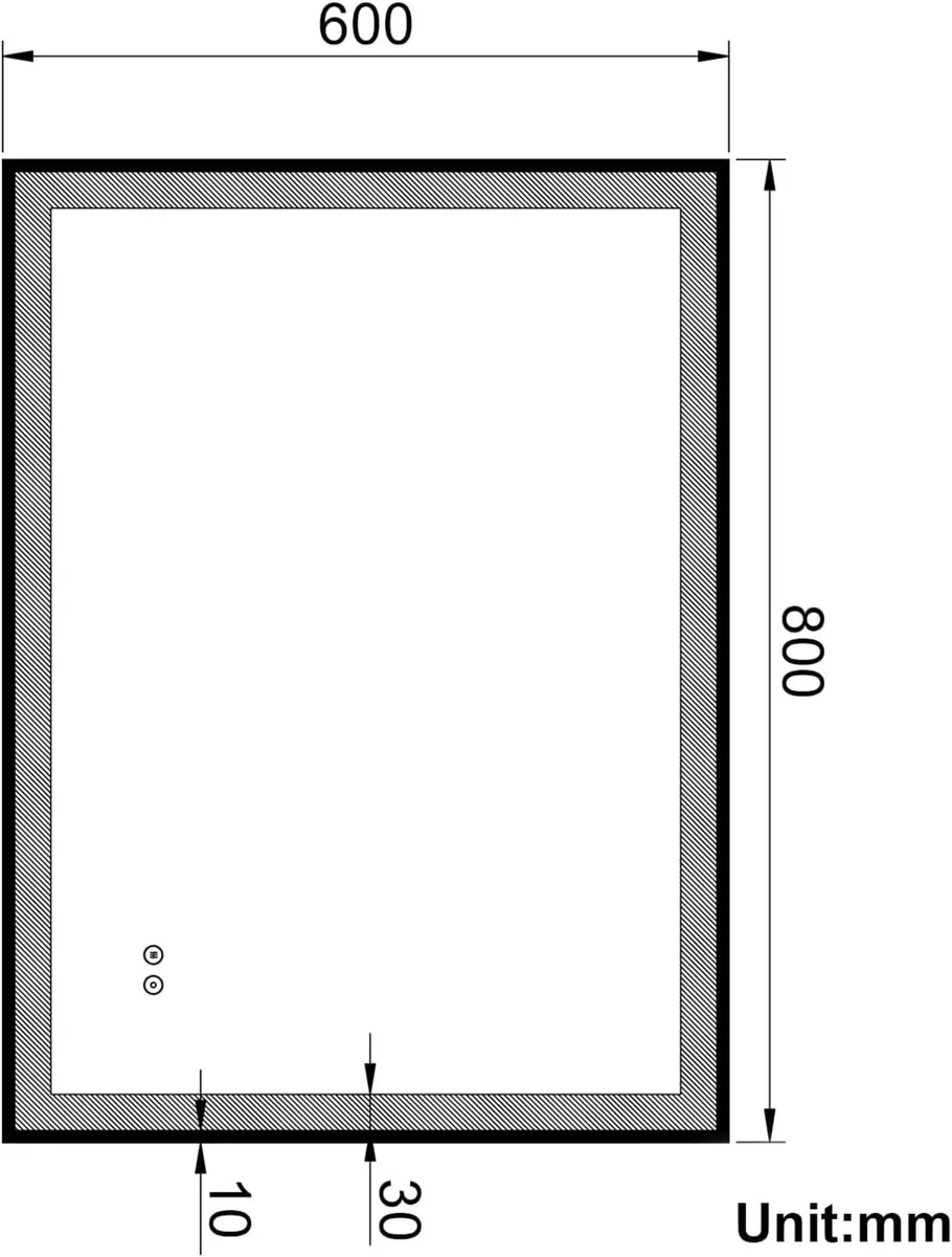 800 x 600mm Bathroom Mirror with LED Lights - Image 2