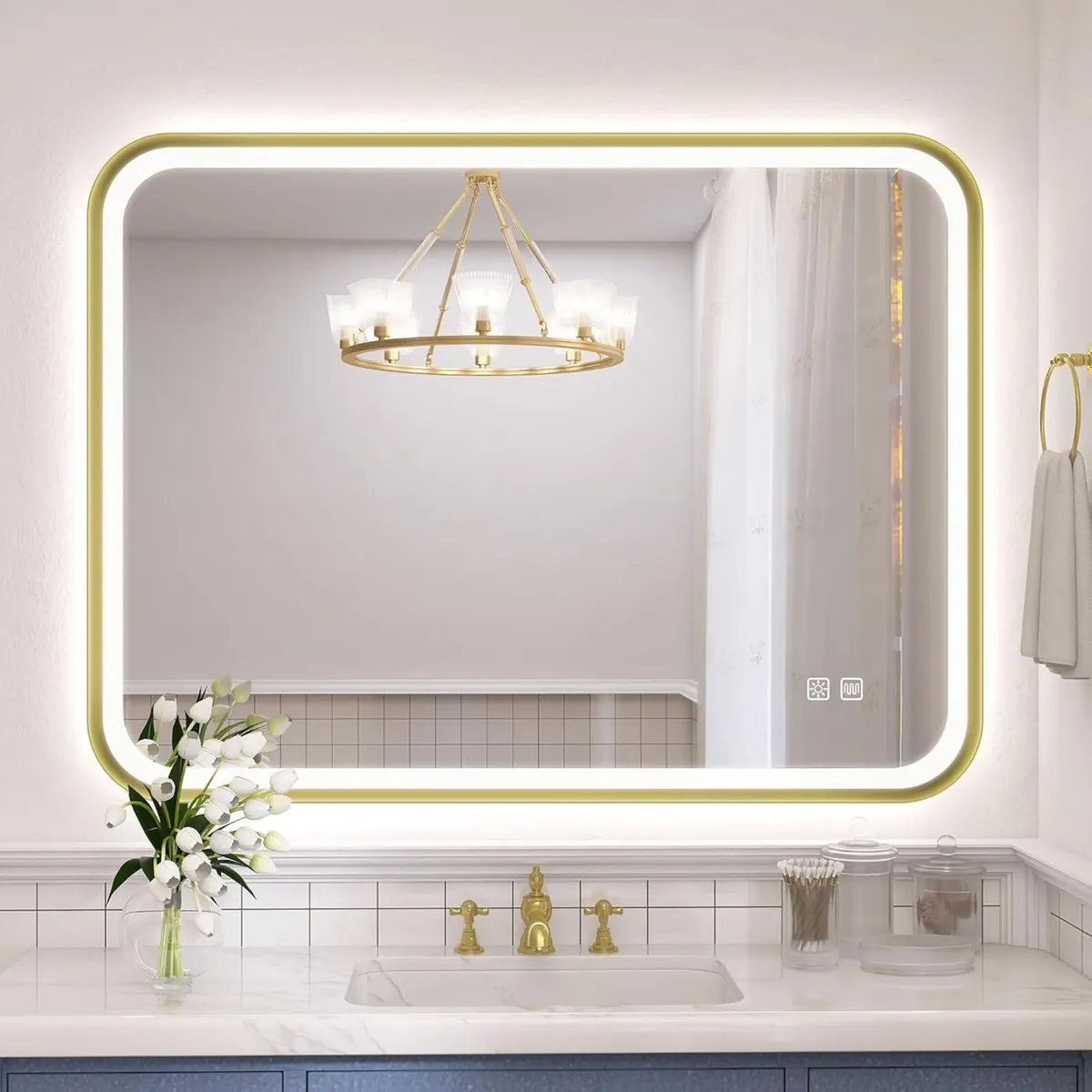 Bathroom-Mirror-with-LED-Lights 80x60cm Bathroom-L - Image 1
