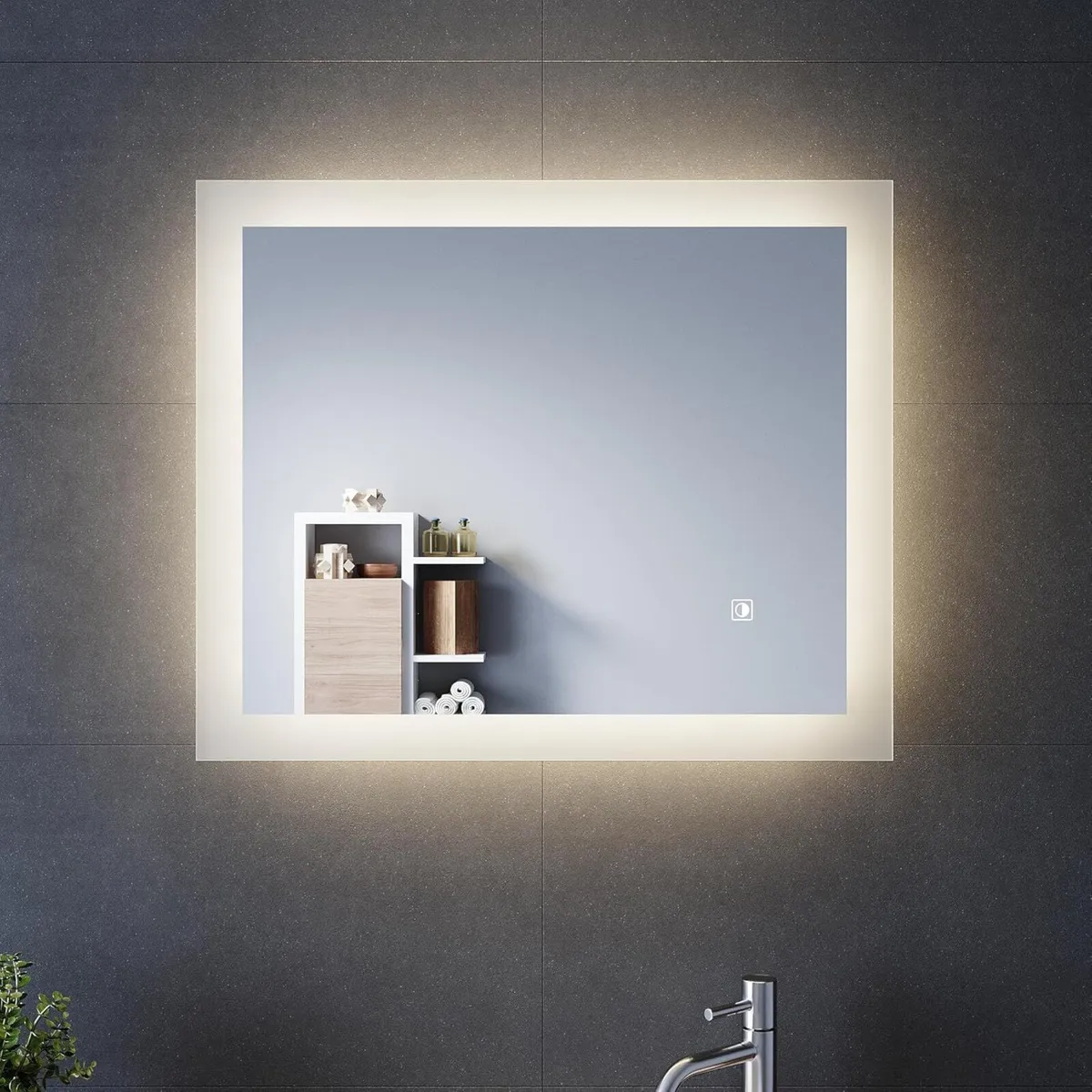 600x500mm Bathroom Mirror with Lights Horizontal - Image 1