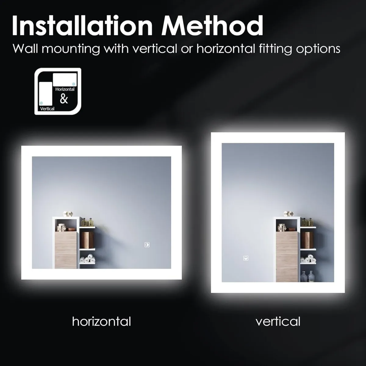 600x500mm Bathroom Mirror with Lights Horizontal - Image 4
