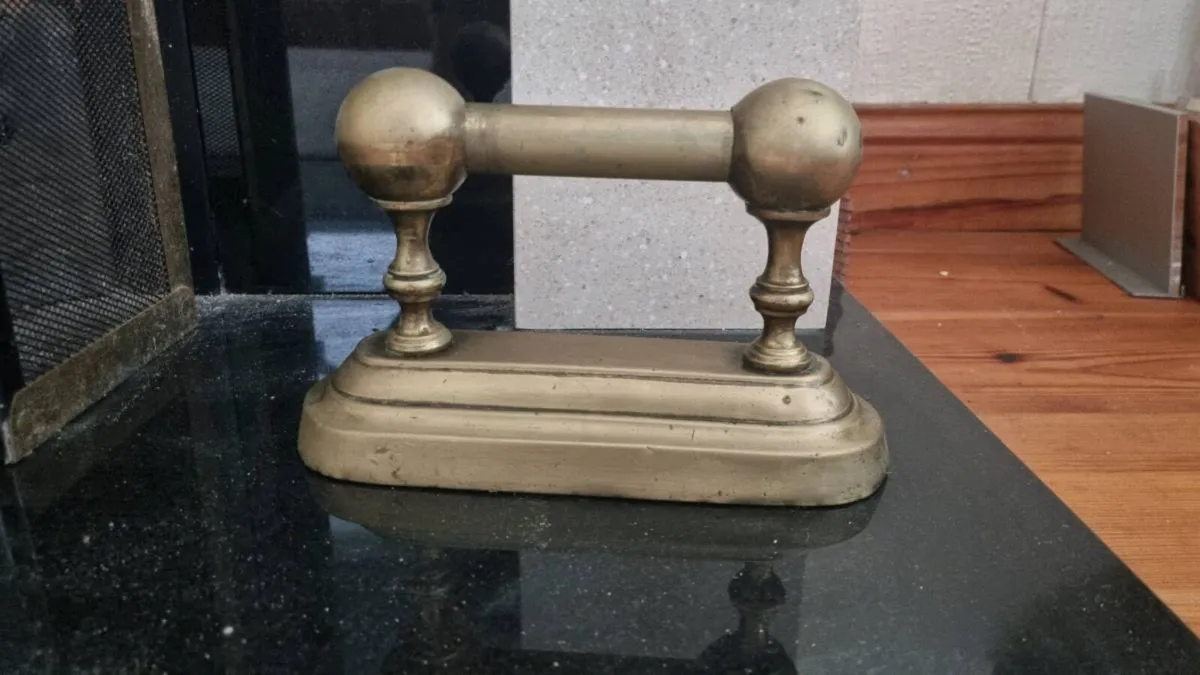 Antique Brass Fire Dogs - Image 1