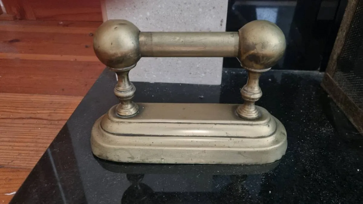 Antique Brass Fire Dogs - Image 2